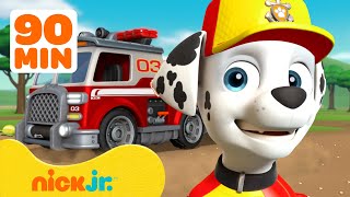 PAW Patrol Marshall's BEST Fire Truck Rescues! #2 🚒 90 Minutes | Nick Jr.