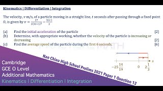 Kinematics - Differentiation Integration Displacement Velocity | O-Level Additional Math