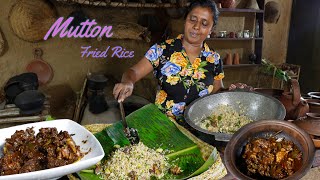 Mutton Fried Rice/Here's how to make village-style mutton fried rice. village kitchen recipe