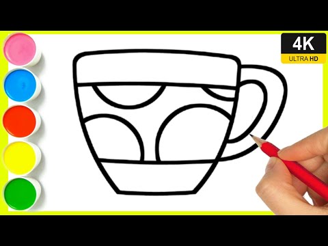 How to draw tea cup step by step ( Very easy ) Easy and simple cup Drawing || Cup drawing color.