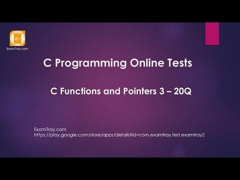 15. C Programming Functions and Pointers 3 Online Test with Interview FAQ Questions