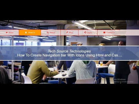 Navigation bar with icons Using Html and Css | Navigation bar With Icons In Html Css