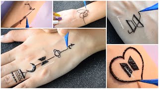 BTS Top 7 Unique Tattoos💜 |  Best Mehndi Tattoo Designs by Creative HeArt