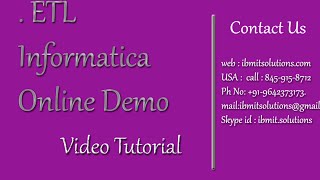 ETL informatica Online Demo Video for beginners