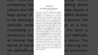 Daffodils -By Willaim Wordsworth | Poem Class 10 English Icse #learnenglish #summary #englishlesson