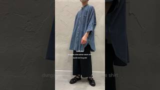 【 2024 pre fall collection cafune 】dungaree wide dolman sleeve shirt ＆ double knit long skirt
