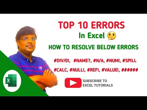 EN | TOP 10 ERRORS IN EXCEL |EXCEL TUTORIALS |#msexcel #excel #exceltips #exceltutorial
