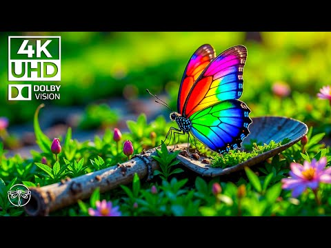 Echoes of Wings 4K 🦋🎶 | Butterfly Dance & Soft Piano in a Peaceful Green World