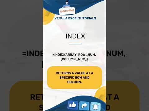 INDEX formula Top 100 Excel formulas #msexcel #exceltutorials #exceltips #trending #excelformulas