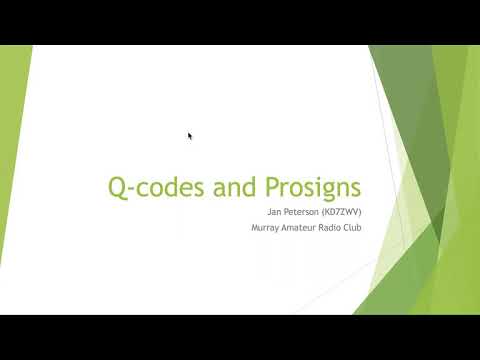 Q-codes and Prosigns - MARC Advanced Topics - 14 Jan 2021