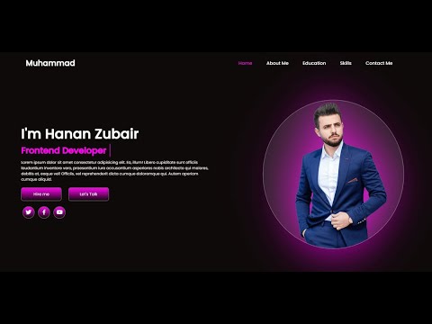 Neon Personal Portfolio | HTML, CSS, JS | #Aslicecode