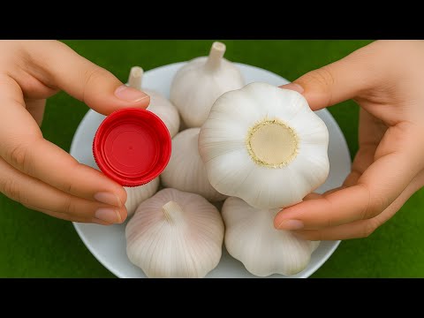 Easy Peel Garlic Hack, Just Use a Bottle Cap to Peel a Whole Bowl of Garlic in One Minutev