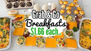 Quick & EASY BREAKFAST Meal Prep | Grab & GO Recipes | 60 Tasty Meals for Under $2 | Julia Pacheco