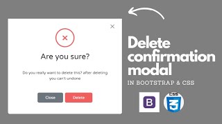 Delete confirmation modal UI design in bootstrap & CSS | bootstrap tutorial