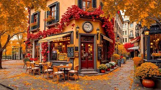Vintage Autumn Italian Cafe 🍂 Soft Jazz Melodies & Cozy Outdoor Cafe Vibes for Study, Work, Unwind
