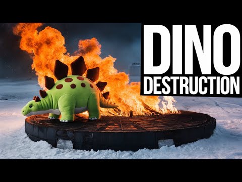 Burning a Green Dinosaur Plushie 🔥