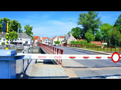 🇧🇪Katelijnestraat Rotating bridge, Brugge België ស្ពានបង្វិលនៅប្រទេសបែលហ្សិក