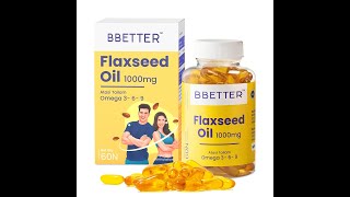 Flaxseed Oil Softgels - Vegetarian alternative  for a healthy Heart & Brain Certified  Flax Seed