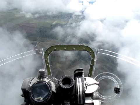 B-17 flying through the clouds
