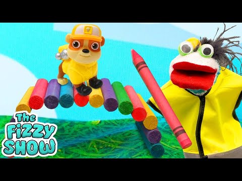 Fizzy & Paw Patrol Rubble Go on a Building Adventure & Build A Colorful Bridge | Fun Videos For Kids