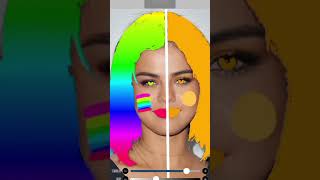 CHOOSE BLONDE OR RAINBOW 🌈 HAIR ON SALENA GOMAGE #salenagomage #ibispaintx #shorts #ibispaint