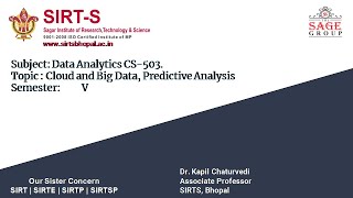 Cloud and Big Data, Introduction to predictive Analysis By Dr Kapil Chaturvedi