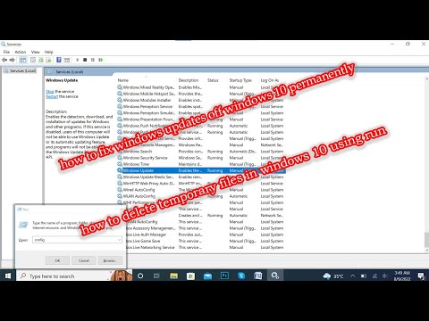 How do I permanently Turn Off updates in Windows 10? and how to delete Temporary Files in windows...