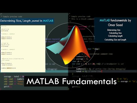 28- MATLAB ,Determining Size, Length ,numel أبعاد المصفوفات , الطول , العدد