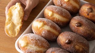 カスタードクリームドーナツの作り方 Custard Cream Donuts（Vanilla & Chocolate）｜HidaMari Cooking